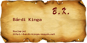 Bárdi Kinga névjegykártya